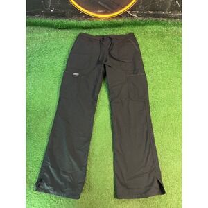 Cherokee Infinity Women's Black Scrub Pants Drawstring Waist Cargo Pockets Small